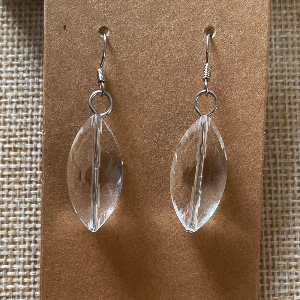 Elegant Silver Crystal Drop Earrings